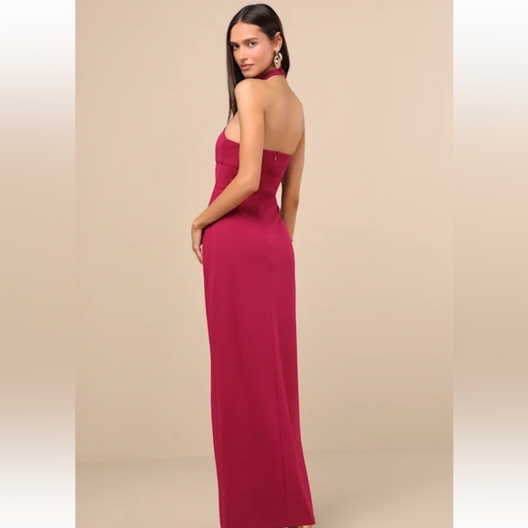 Lulus Sashia Magenta Sleeveless Asymmetrical Maxi Dress Pink - Size XS - Picture 5 of 5